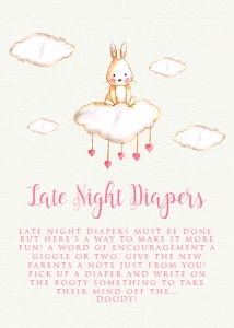 BabyBunnyLateDiaper5x7: Late Night Diaper Sign, Baby Bunny Shower Sign, Instant Download, Baby Shower Sign, Baby Shower Sign, Printable Shower Sign, Corjl Template