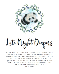 Late Night Diaper Sign, Panda Themed Baby Shower Sign, Instant Download, Baby Panda Baby Shower Signs, Printable Shower Sign, Corjl Template design preview
