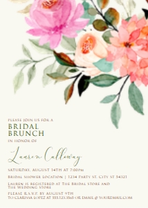 AutumnFloralBridal5x7_2: Autumn Floral Bridal Shower Invitation Set, Printable Invitations, Editable Files, Recipe Card, Instant download, Corjl Files, Floral Themed