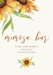 SummerSunflowerMimosaSign5x7: Sunflower Mimosa Bar Sign, Printable Mimosa Bar Signs, Printable Wedding Sign, Bridal Shower Sign, Floral Mimosa Bar Signs, Instant Download