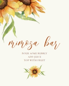 SummerSunflowerMimosa8x10: Sunflower Mimosa Bar Sign, Printable Mimosa Bar Signs, Printable Wedding Sign, Bridal Shower Sign, Floral Mimosa Bar Signs, Instant Download