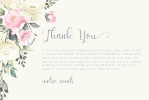 PinkFloralThankYou: Elegant Garden Floral Bridal Shower Invitations - Bundle of 8 digital party items- for the Future Mrs, Editable Corjl Template Invite Bundle