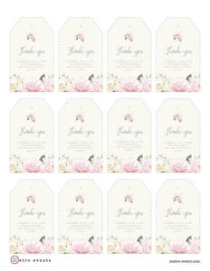 PinkFloralFavorTags: Elegant Garden Floral Bridal Shower Invitations - Bundle of 8 digital party items- for the Future Mrs, Editable Corjl Template Invite Bundle