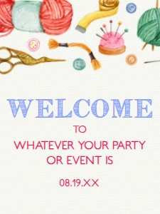 Craft Party Welcome Sign, Printable Welcome Sign, Printable Party Sign, Instant download, Corjl Party Sign, Editable Welcome Sign, Signs design preview