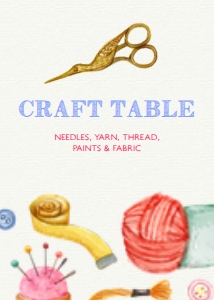 Craft Table Sign, Printable Table Sign, Printable Craft Sign, Instant download, Corjl Party Sign, Editable Craft Sign, Craft Party Signs design preview
