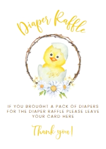 ChickBabyShowerDiaperRaffle5x7: Diaper Raffle, Chick Baby Shower, Instant Download, Chick themed, Baby Shower Raffle Sign, Printable Shower Sign, Farm Animal Baby Shower