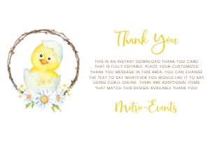 Baby Chick Invitation Set, Printable Invitation Kit, Farm Animal Baby Shower Invite Bundle, Editable Corjl Template Invite Baby Shower Kit design preview