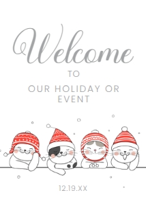 ChristmasCatsWelcome5x7: Cat Christmas Invitation Set, Christmas Cats Invitation Bundle, Holiday Cats Party Kit, Editable Invite Kit, Printable Holiday Invite Kit