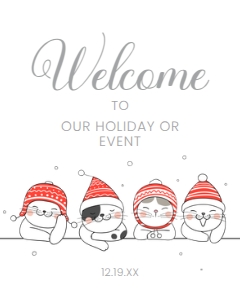 ChristmasCatsWelcome: Cat Christmas Invitation Set, Christmas Cats Invitation Bundle, Holiday Cats Party Kit, Editable Invite Kit, Printable Holiday Invite Kit