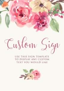 Peach Floral Bridal Shower Custom Sign, Printable Custom Signs, Bridal Shower Sign, Editable Welcome Sign, Instant download, Corjl Template design preview