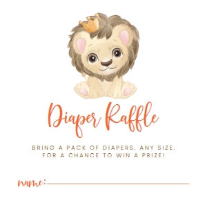 Baby Lion Baby Shower Invitations Set, Printable Invitations, Baby Shower, Invitation, Thank You Card, Diaper Raffle Card, Books for Baby design preview