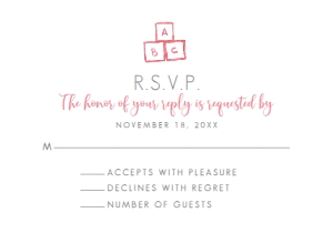 BabyGirlElephantRSVP: Baby Girl Elephant rsvp card, Pink RSVP Card, RSVP Card Template, RSVP Postcard, Instant Download, Corjl Template, Enclosure Card, rsvp card