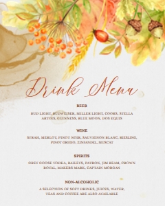 FallInLoveDrinks16x20: Autumn Leaves Drink Menu Signs, Friendsgiving Signs, Drink Menu Sign, Printable Bar Menu, Instant Download, Cocktail Sign, Drink Menu Sign