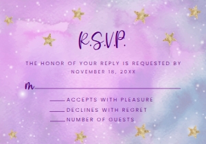 Moon and Star rsvp card, Celestial RSVP Card, RSVP Card Template, Galaxy RSVP card, Instant Download, Corjl Template, Enclosure Cards design preview