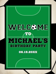Soccer Welcome Sign, Printable Sign, Custom Soccer Welcome Sign, Football Welcome Sign, Instant download, Corjl Sign Template, Sports Themed design preview