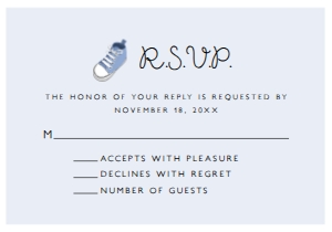 BabyBoyShoesRSVP: Blue Baby Shower rsvp card, Baby Shoe RSVP Card, RSVP Card Template, RSVP Postcards, Instant Download, Corjl Template, Enclosure Cards