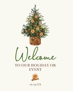 Christmas Tree Welcome Signs, Corjl Template, Rustic Christmas Sign, Printable Welcome Sign, Instant Download, Holiday Sign, Christmas Signs design preview