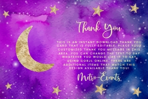 Twinkle Twinkle Little Star Thank You Card, Galaxy Thank You Card, Printable Thank You Card, Instant Download, Editable Thank You Card design preview
