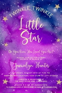 TwinkleLittlestar4x6: Twinkle Twinkle Little Star Invitation Kit, Thank You Card, Enclosure Card, Diaper Raffle Card, Galaxy Baby Shower, Moon & Stars Baby Shower