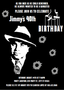 Mob Party Invitations, Mobster Invitation, Mafia invites, Adult Invitations, Gangster Invitation, Mobster Party, Surprise Party Invitations design preview