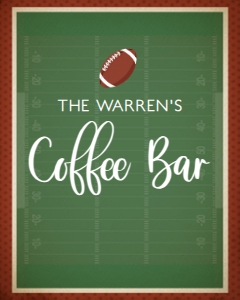 FootballCoffeeBar8x10: Football Coffee Bar Sign, Printable Coffee Bar Signs, Printable Coffee Bar Signs, Baby Shower Signs, Coffee Bar Signs, Instant Download