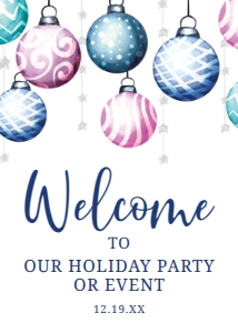 OrnamentExchaWelcome5x7: Christmas Ornament Welcome Signs, Corjl Template, Holiday Party Sign, Printable Welcome Sign, Instant Download, Holiday Sign, Christmas Sign