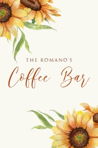 SummerSunflowerCoffeeBar4x6: Sunflower Coffee Bar Sign, Printable Coffee Bar Signs, Printable Wedding Sign, Bridal Shower Sign, Floral Coffee Bar Signs, Instant Download
