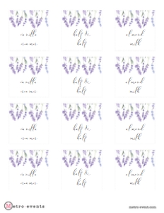 Lavender Coffee Bar Sign, Printable Coffee Bar Signs, Printable Wedding Sign, Bridal Shower Signs, Floral Coffee Bar Signs, Instant Download design preview