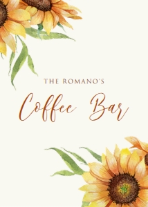 SummerSunflowerCoffeeBar5x7: Sunflower Coffee Bar Sign, Printable Coffee Bar Signs, Printable Wedding Sign, Bridal Shower Sign, Floral Coffee Bar Signs, Instant Download