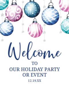OrnamentExchWelcome16x20: Christmas Ornament Welcome Signs, Corjl Template, Holiday Party Sign, Printable Welcome Sign, Instant Download, Holiday Sign, Christmas Sign
