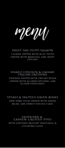White and Black Food Menu, Custom Menu, Food Menu, Dinner Menu, Elegant Dinner Menu, Instant Download, Printable Menu, Corjl Template design preview