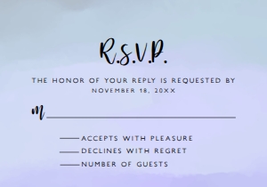 Tropical RSVP Card, RSVP Card Template, Beach Themed RSVP Postcard, Instant Download, Corjl Template, Enclosure Card, Blue Sunset rsvp card design preview
