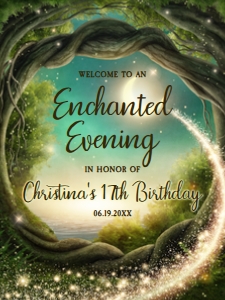 EnchantedWelcomeSign18x24: Editable Enchanted Evening Invitations Bundle, Enchanted Themed Invitation Kit, Enchanted Birthday Invitation Set, Enchanted Forest, Corjl