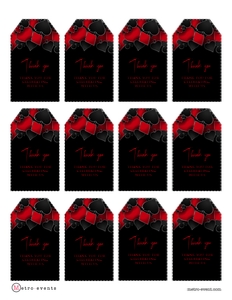 CasinoRedFavorTag: Casino Night Invitation Set, Casino Invitation, Las Vegas Party Bundle, Editable Invitation Bundle, Casino Party Decor, Poker Night Invites