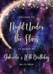 Galaxy Welcome Signs, Editable Party Sign, Instant Download, Twinkle Twinkle Little Star Welcome Sign, Printable Party Sign, Under The Stars design preview