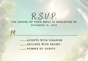 Enchanted Forest rsvp card, Enchanted RSVP Card, RSVP Card Template, Glitter RSVP card, Instant Download, Corjl Template, Enclosure Cards design preview