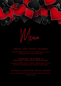 CasinoMenuRed5x7: Casino Night Invitation Set, Casino Invitation, Las Vegas Party Bundle, Editable Invitation Bundle, Casino Party Decor, Poker Night Invites