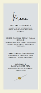 Retro Food Menu, Grey and White Dinner Menu, Food Menu, Dinner Menu, Editable Dinner Menu, Instant Download, Printable Menu, Corjl Template design preview