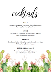 Cactus Cocktail Sign, Fiesta Drink Menu, Succulent Printable Sign, Customizable Cactus Sign, Editable Sign, Instant Download, Corjl Template design preview