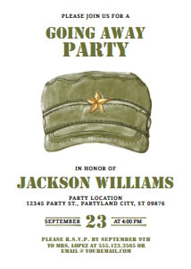 Military Going Away Party Invitations, Going Away Party Invite, American Flag Invitations, Printable Invitations, Instant Download, Corjl design preview