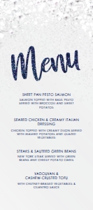 Silver and Blue Glitter Food Menu, Custom Menu, Silver Menu, Dinner Menu, Editable Menu, Instant Download, Printable Menu, Corjl Template design preview