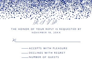 Royal Blue RSVP card, Princess rsvp Card, rsvp Card Template, Instant Download, Corjl Template, Blue Enclosure Card, Printable RSVP Cards design preview