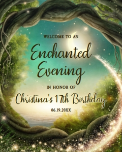 EnchantedWelcome16x20: Editable Enchanted Evening Invitations Bundle, Enchanted Themed Invitation Kit, Enchanted Birthday Invitation Set, Enchanted Forest, Corjl