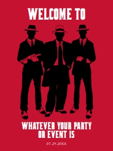 RedMobsterWelcome18x24: Mobster Themed Welcome Signs, Gangster Party Welcome Sign, Printable Signs, Instant Download, Corjl Template, Mob Party signs, Adult Party
