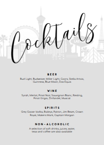 Las Vegas Themed Drink Menu Signs, Casino Party Sign, Cocktail Menu, Drink Menu Sign, Editable Bar Signs, Instant Download, Printable Sign design preview