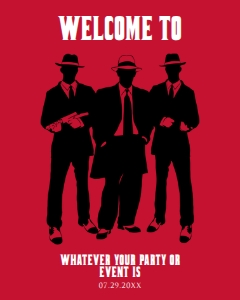 RedMobsterWelcome16x20: Mobster Themed Welcome Signs, Gangster Party Welcome Sign, Printable Signs, Instant Download, Corjl Template, Mob Party signs, Adult Party