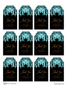 ArabianNightsTealFavorTag: Arabian Night Favor Tag, Teal Gift Tags, Editable Gift Labels, Printable Favor Tags, Teal and Black Gift Tag, Corjl Template, Teal Favor Tag