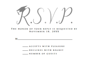 Silver Foil RSVP cards, Faux Silver Foil rsvp Card, Grad rsvp Template, Instant Download, Corjl Template, Enclosure Card, Printable Cards design preview