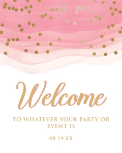 GoldPinkGradWelcome16x20: Blush and Gold Welcome Signs, Pink and Gold Welcome Signs, Printable Party Signs, Instant Download, Custom Welcome Signs, Corjl Template