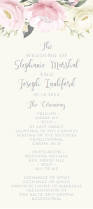 Pink and White Floral Wedding Program, Floral Wedding Program, Editable Program, Instant Download, Printable Wedding Program, Corjl Template design preview